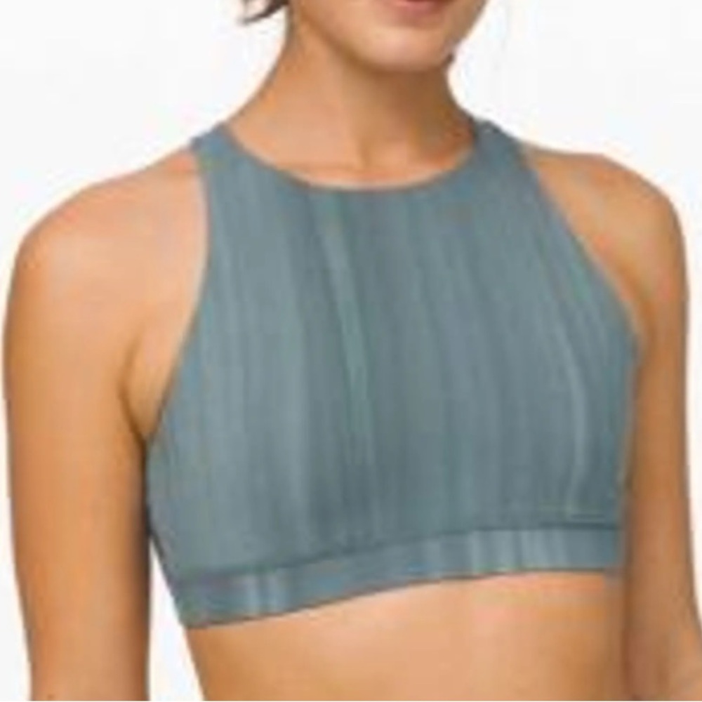 Jade Lululemon High Neck CrissCross Bra